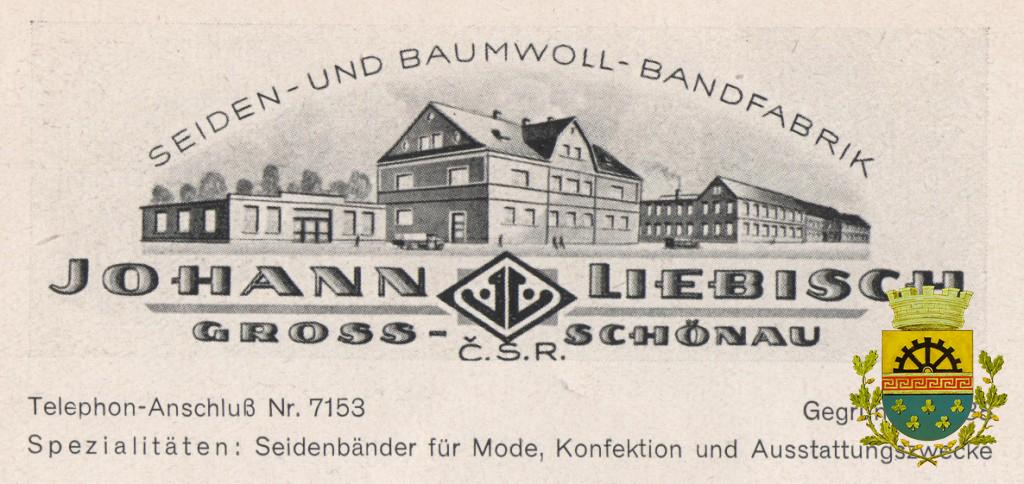 Johann Liebisch   Výroba stuh od roku 1888